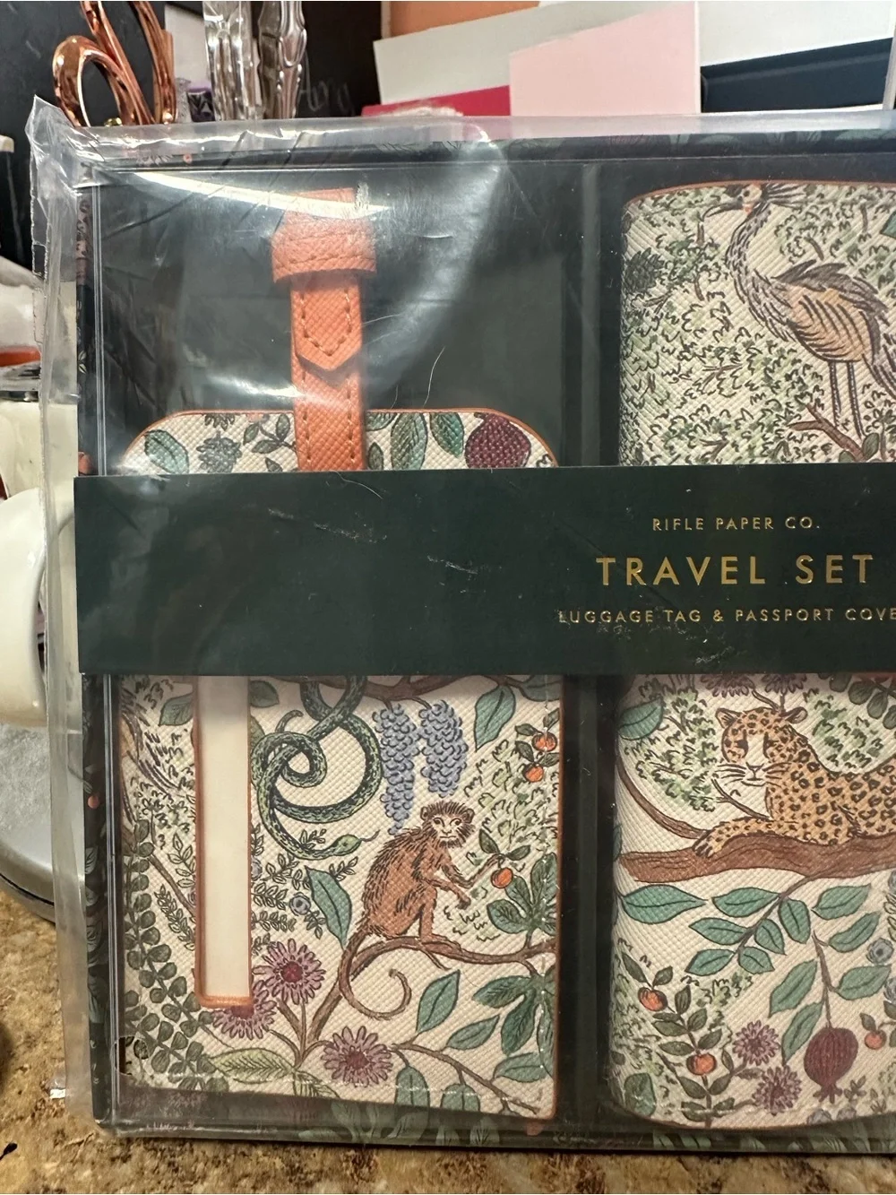 Rifle Paper Co Safari Passport Cover and Luggage Tag Travel Set